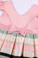 Load image into Gallery viewer, A Line V Neck Red Girl Dress with Cap Sleeves