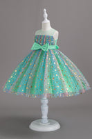 Load image into Gallery viewer, A Line Jewel Neck Blush Girl Party Dress with Bowknot