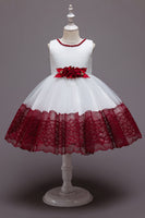 Load image into Gallery viewer, Pink Sleeveless Flower Tulle Girls&#39; Dress With Bow