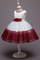 Load image into Gallery viewer, Pink Sleeveless Flower Tulle Girls&#39; Dress With Bow