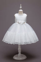 Load image into Gallery viewer, Pink Sleeveless Flower Tulle Girls&#39; Dress With Bow