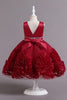 Load image into Gallery viewer, Fuchsia A Line Sequin Flower Girls&#39; Party Dress With Bow