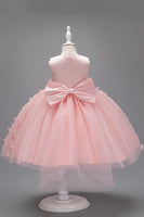 Load image into Gallery viewer, Champagne Princess Butterfly Tulle Girls&#39; Dress With Bow