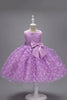 Load image into Gallery viewer, Champagne Princess Butterfly Tulle Girls&#39; Dress With Bow