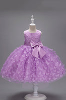 Load image into Gallery viewer, Champagne Princess Butterfly Tulle Girls&#39; Dress With Bow