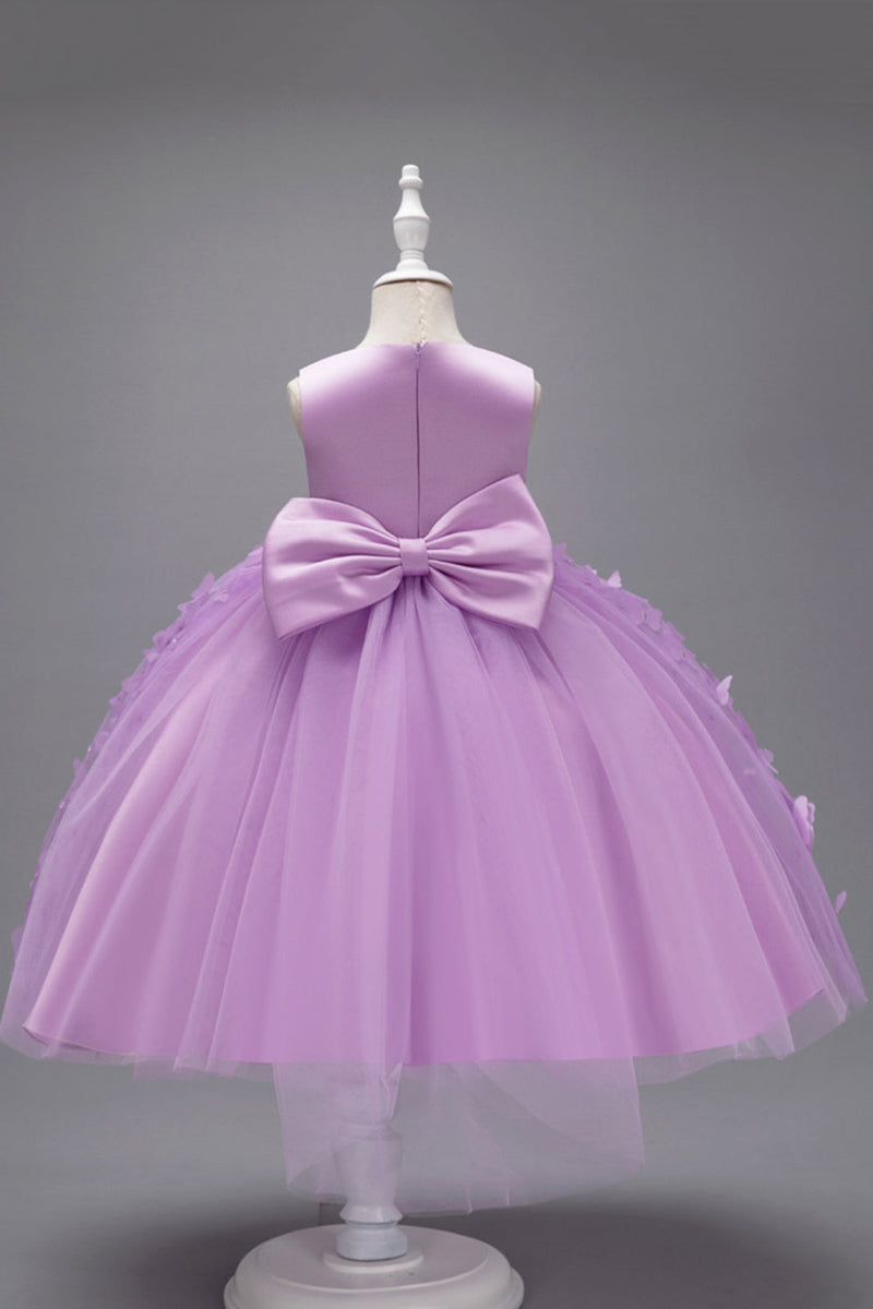 Load image into Gallery viewer, Champagne Princess Butterfly Tulle Girls&#39; Dress With Bow