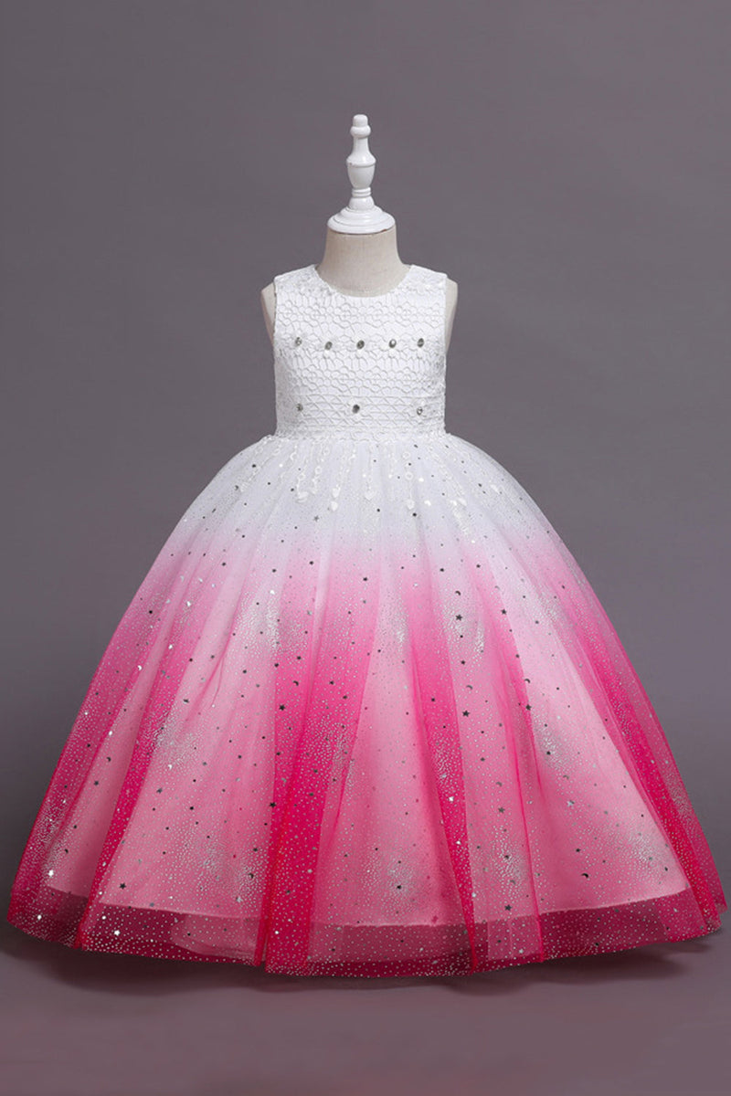Load image into Gallery viewer, Purple Glitter Sleeveless Long Girls&#39; Dress