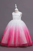 Load image into Gallery viewer, Purple Glitter Sleeveless Long Girls&#39; Dress