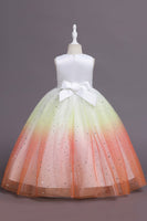 Load image into Gallery viewer, Purple Glitter Sleeveless Long Girls&#39; Dress