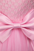 Load image into Gallery viewer, Blue Round Neck Tulle Long Girls&#39; Dress