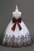 Load image into Gallery viewer, Navy Sleeveless A Line Embroidery Girls&#39; Dress