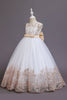 Load image into Gallery viewer, Navy Sleeveless A Line Embroidery Girls&#39; Dress