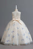 Load image into Gallery viewer, White Sleeveless Girl&#39;s Party Dress with Buttflies