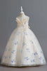 Load image into Gallery viewer, White Sleeveless Girl&#39;s Party Dress with Buttflies