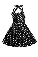 Load image into Gallery viewer, Halter Red Vintage Polka Dot 50&#39;s Girls Dress with Bow