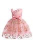 Load image into Gallery viewer, A Line Pink Bow Girls Dress With Appliques