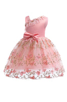 Load image into Gallery viewer, A Line Pink Bow Girls Dress With Appliques
