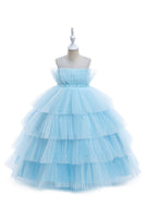 Load image into Gallery viewer, Pink Tulle A Line Flower Girl Dress with Bow
