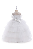 Load image into Gallery viewer, Pink Tulle A Line Flower Girl Dress with Bow