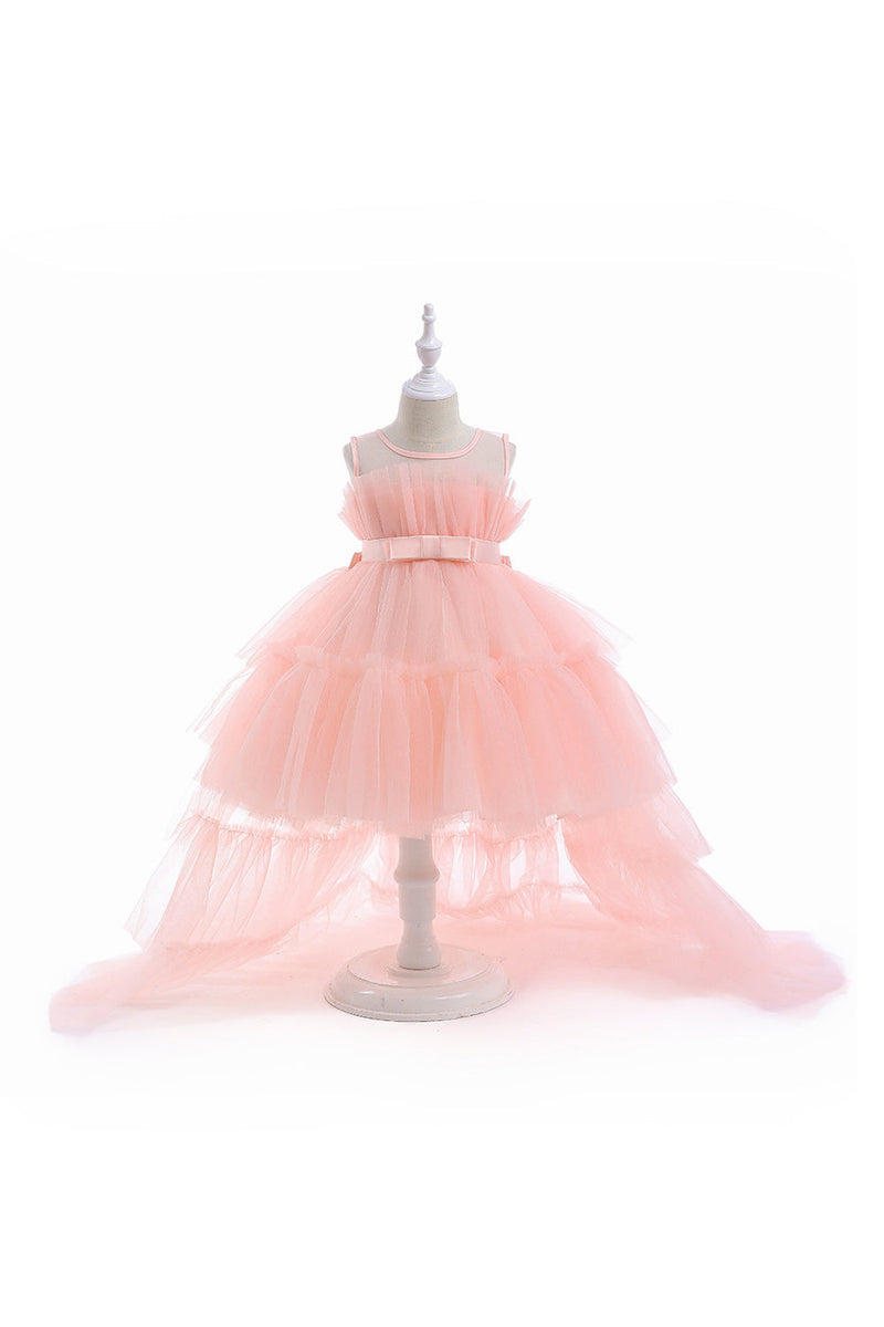Load image into Gallery viewer, A Line Removable Hot Pink Girl&#39;s Party Dress