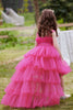 Load image into Gallery viewer, A Line Removable Hot Pink Girl&#39;s Party Dress