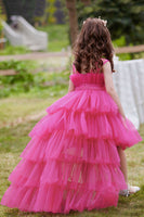 Load image into Gallery viewer, A Line Removable Hot Pink Girl&#39;s Party Dress