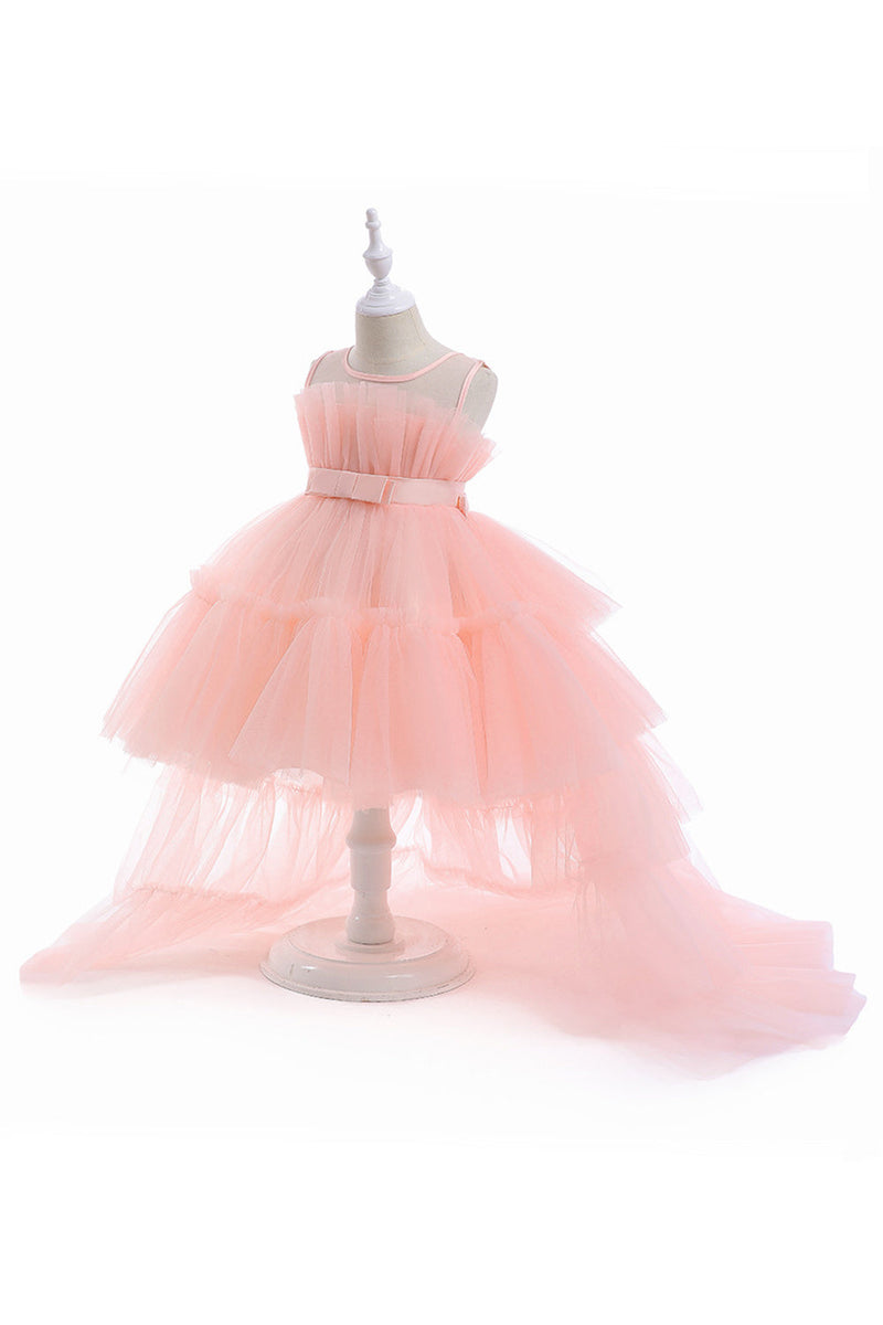 Load image into Gallery viewer, A Line Removable Hot Pink Girl&#39;s Party Dress