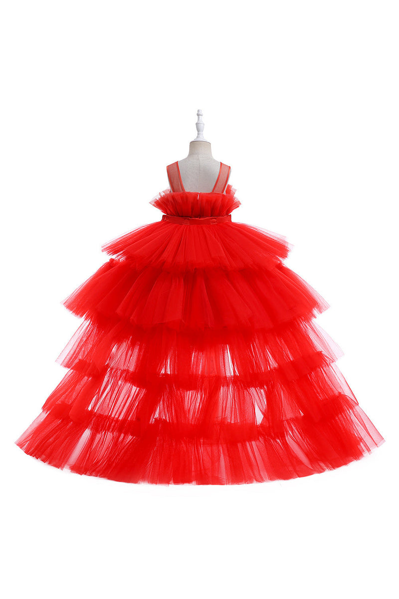 Load image into Gallery viewer, A Line Removable Hot Pink Girl&#39;s Party Dress