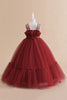 Load image into Gallery viewer, White Straplee Tulle A Line Flower Girl Dress with Bow