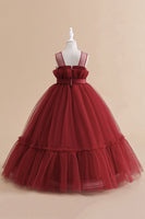 Load image into Gallery viewer, White Straplee Tulle A Line Flower Girl Dress with Bow