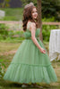 Load image into Gallery viewer, White Straplee Tulle A Line Flower Girl Dress with Bow
