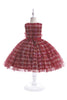 Load image into Gallery viewer, A Line Plaid Girl&#39;s Party Dress with Bow