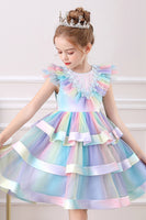 Load image into Gallery viewer, Rainbow Tulle Layered Girl&#39;s Party Dress