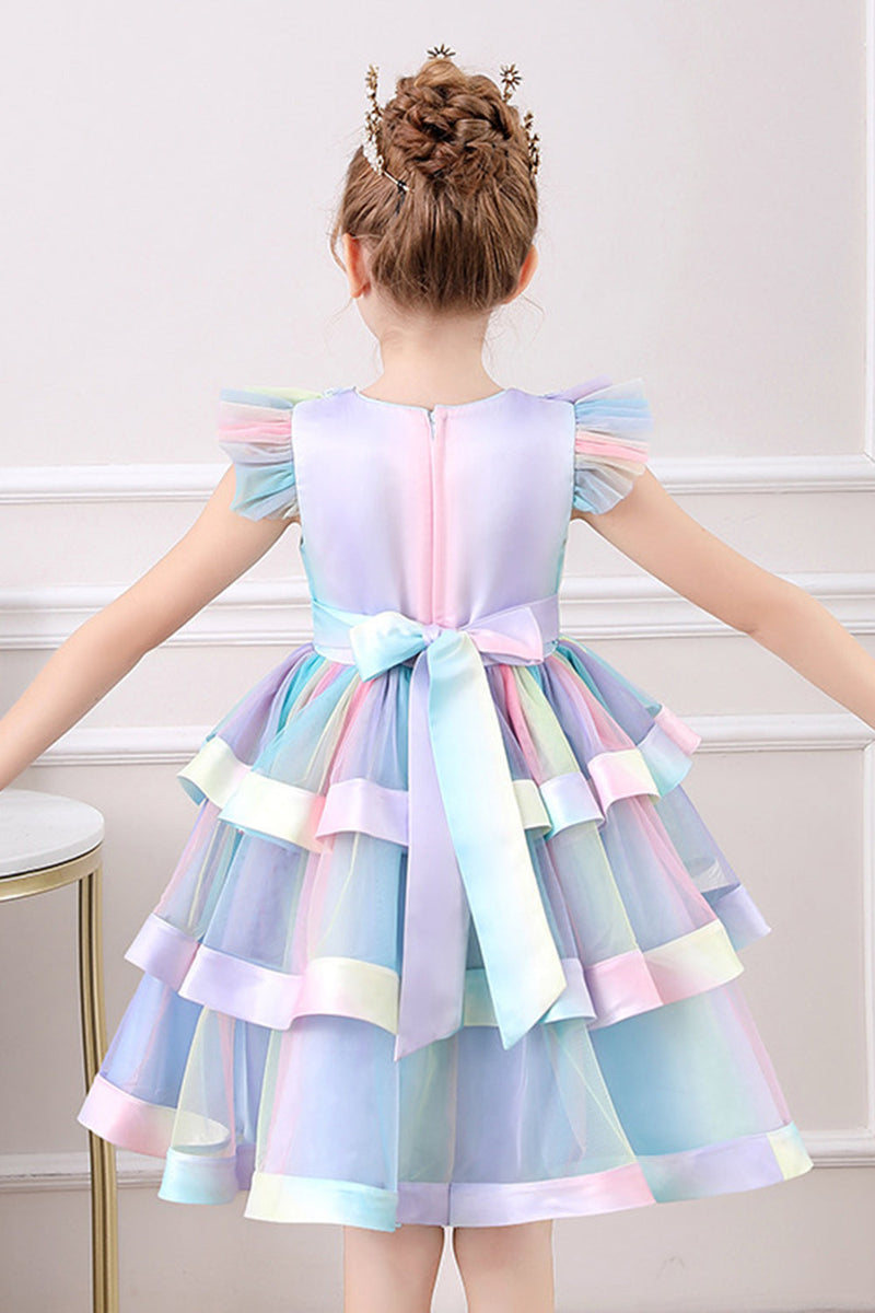 Load image into Gallery viewer, Rainbow Tulle Layered Girl&#39;s Party Dress