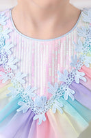 Load image into Gallery viewer, Rainbow Tulle Layered Girl&#39;s Party Dress