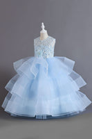 Load image into Gallery viewer, A Line Tulle Burgundy Sleeveless Girls Dresses With Bow