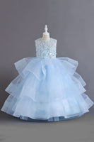 Load image into Gallery viewer, A Line Tulle Burgundy Sleeveless Girls Dresses With Bow