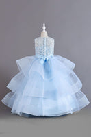 Load image into Gallery viewer, A Line Tulle Burgundy Sleeveless Girls Dresses With Bow