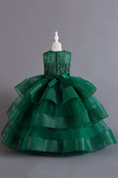 Load image into Gallery viewer, A Line Tulle Burgundy Sleeveless Girls Dresses With Bow