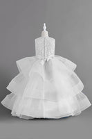 Load image into Gallery viewer, A Line Tulle Burgundy Sleeveless Girls Dresses With Bow