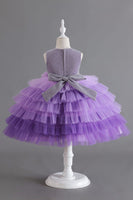 Load image into Gallery viewer, Royal Blue Sleeveless A Line Girls Dresses With 3D Flowers