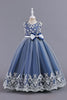 Load image into Gallery viewer, Pink Sleeveless Round Neck Applique Girls Dresses With Bowknot