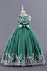 Load image into Gallery viewer, Pink Sleeveless Round Neck Applique Girls Dresses With Bowknot
