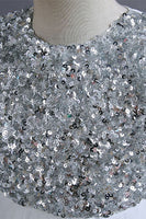 Load image into Gallery viewer, White Sequins Lace A Line Girls Dresses With Bow