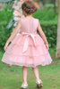 Load image into Gallery viewer, Pink A Line Appliques Sleeveless Round Neck Girls Dresses