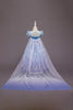 Load image into Gallery viewer, A Line Blue Puff Sleeves Sequins Girls Dresses