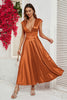 Load image into Gallery viewer, Red Deep V-neck Cap Sleeves Party Dress