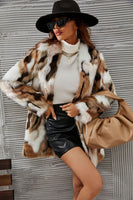 Load image into Gallery viewer, Yellow Leopard Printed Faux Fur Midi Women Coat