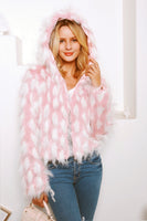 Load image into Gallery viewer, Pink Patchwork Cropped Women Faux Fur Coat