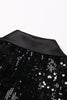 Load image into Gallery viewer, Sparkly Black Peak Lapel Sequins Women Blazer with Feathers